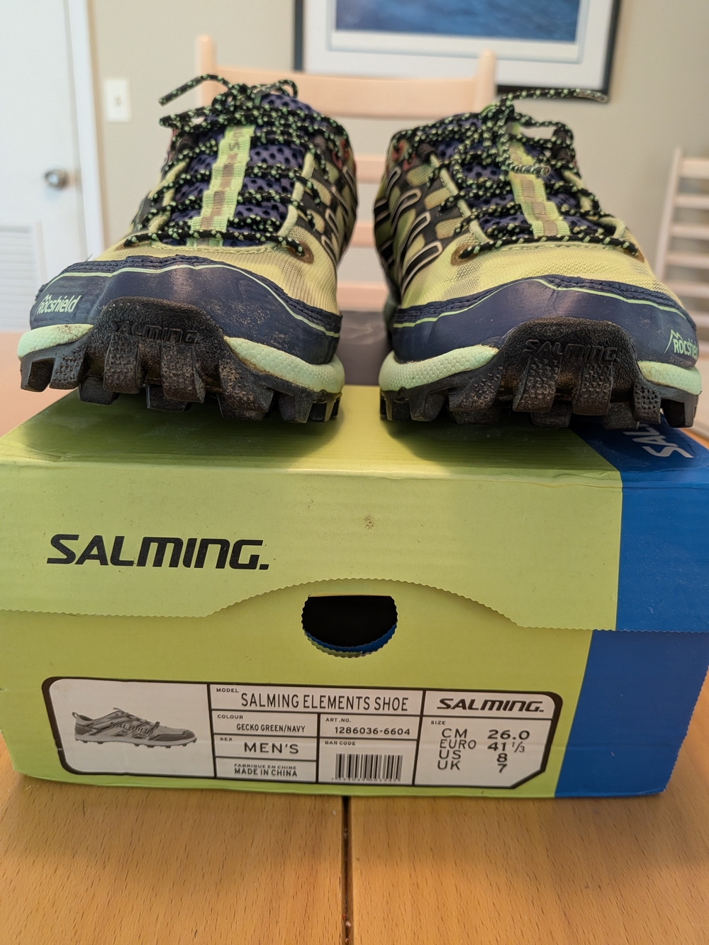 Men’s Elements Trail Running Shoes — Gecko Green/Navy Men's 8
